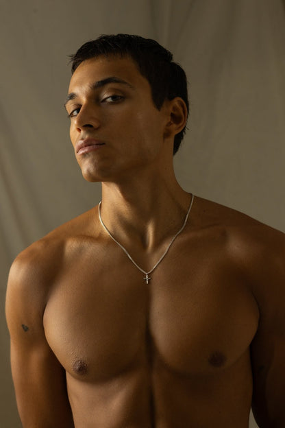 HAMMERED CROSS NECKLACE | SILVER | UNISEX