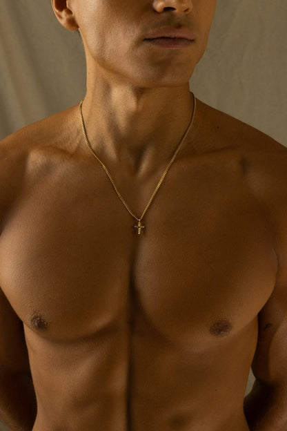 HAMMERED CROSS NECKLACE | GOLD | UNISEX
