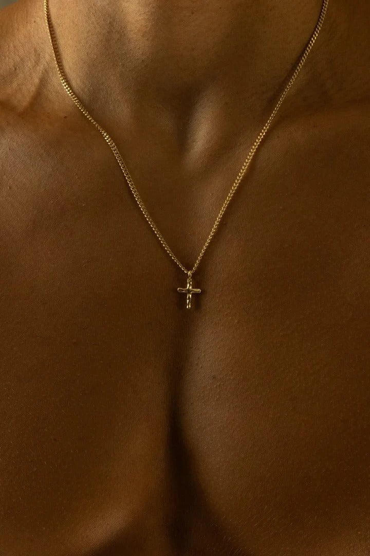 HAMMERED CROSS NECKLACE | SILVER | UNISEX